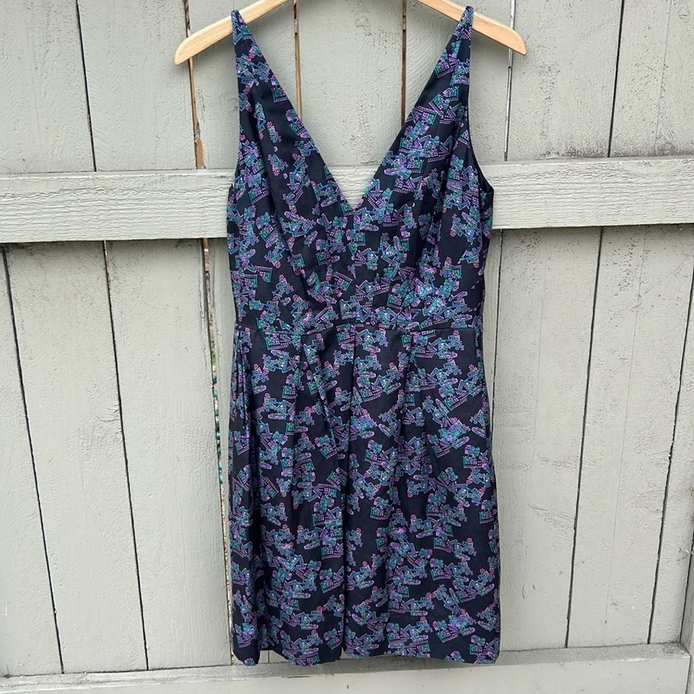 Nwt Zac Posen New York Silk Blend Geometric Dress Orig Retail $490 Sz 12